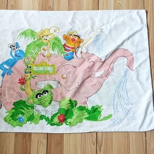 Vintage Sesame Street Pillowcase Jungle Oscar